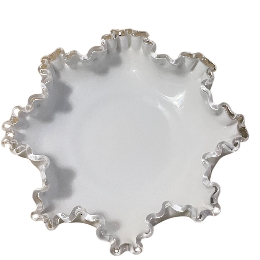 Vintage Fenton Silver Crest Medium Candy Dish Bowl